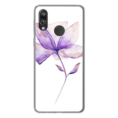 Produktbild von MuchoWow® Handyhülle Schutzhülle Hülle für Huawei P20 Lite (2020) Blumen - Aquarell - Lila Silikon Softcase Handy Hülle - Kartenhalter