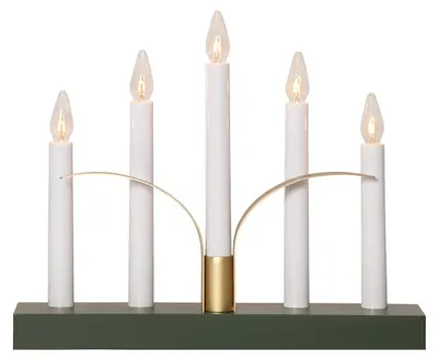 Image de Chandelier vert Lilja 5-flamme E10 ampoule or L 30cm