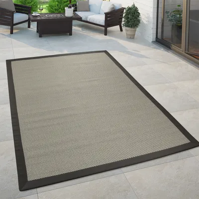 Produktbild von In- & Outdoor Teppich Balkon Küchenteppich Sisal Optik Einfarbig Grau Braun Grösse 280x380 cm