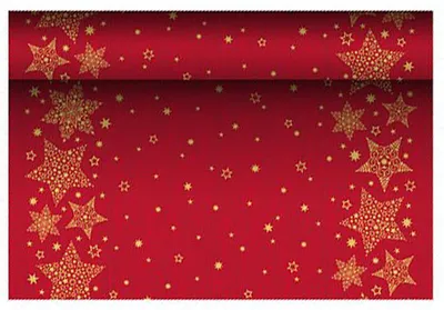 Produktbild von PAPSTAR Weihnachts-Tischläufer "Christmas Shine" rot