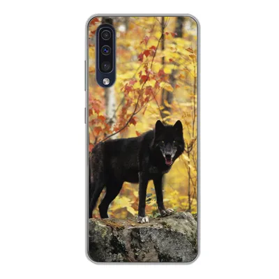 Produktbild von MuchoWow® Handyhülle Schutzhülle Hülle für Samsung Galaxy A50 Wolf - Fels - Baum Silikon Softcase Handy Hülle - Mobiltelefonhülle