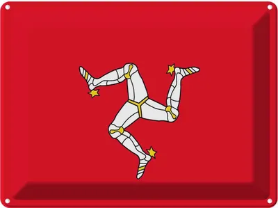 Produktbild von vianmo Blechschild 30x40 cm Isle of Man Flagge Fahne Wappen