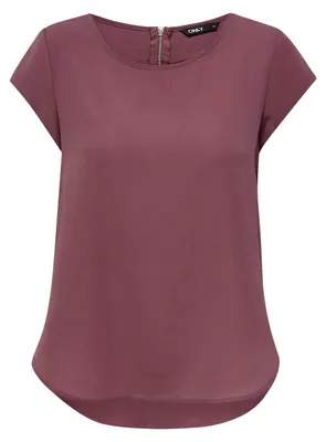 Produktbild von ONLY Einfarbige Kurzarm Bluse Basic Rundhals Blusen Shirt Oberteil ONLVIC Größe: 34
