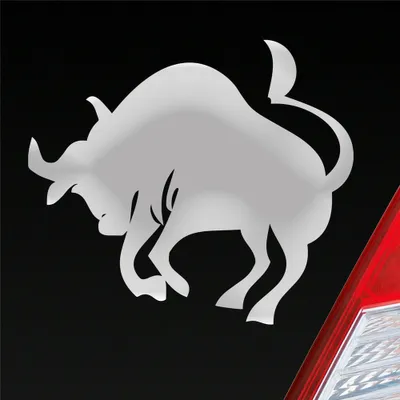 Produktbild von Auto Aufkleber Sternzeichen Stier Bulle Bull PKW Car KFZ Roller 10x9 cm Silber Sticker Heckscheibenaufkleber