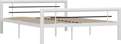 Obrázok produktu pre vidaXL Posteľný rošt biely a čierny kov 160 × 200 cm