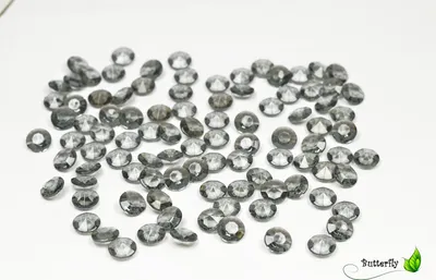 Produktbild von 100 Dekosteine Diamanten 12mm, Farbe:silber / grau 077