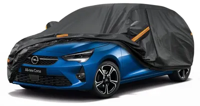 Produktbild von Autoplane Wasserdicht Atmungsaktiv für Opel Corsa (1993-2025) 7-Schichten Vollgarage Staubschutz Schwarz