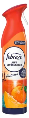 Produktbild von 6x FEBREZE Lufterfrischer Mallorca Orange 185 ml – 2-in-1 bekämpft Gerüche & erfrischt, frischer Orangen-Duft
