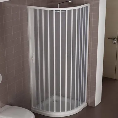 Immagine prodotto di Box doccia semicircolare Giove 80x80 cm in PVC a soffietto laterale — angolo, Italy