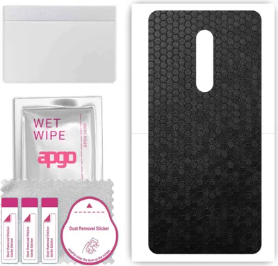 Produktbild von apgo Rückseite Schutzfolie, Skin, kompatibel mit Nokia 5, Hinten Displayschutzfolie aus Vinylfolie, kratzfest, einfache Montage - Schwarze Honigwabe