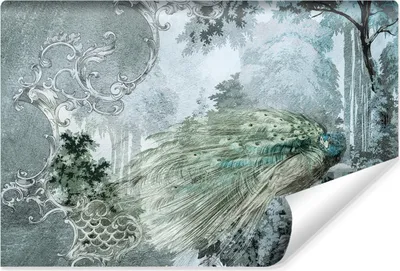 Produktbild von Muralo Selbstklebende Fototapete Für Wohnzimmer PFAU Ornamente Bäume Blätter Abstraktion Vintage Br. 90cm x Hö. 60cm