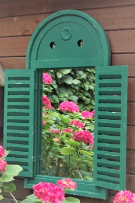 Produktbild von Landhaus Spiegel, Wandspiegel HUBERTUS mit Fensterläden im Shabby Chic