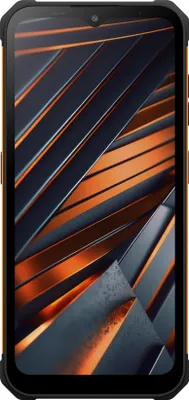 A smartphone with a dark, abstract wallpaper.