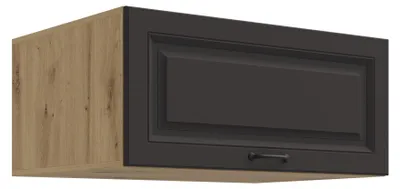 Produktbild von Aufsatzschrank Hochschrank 80 cm STILO Grau + Eiche Artisan Küchenzeile Küchenblock Küche Landhaus