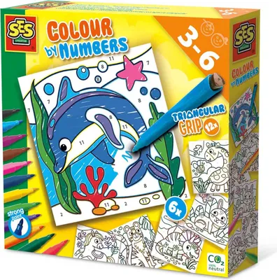 Produktbild von Ses Creative Colouring By Number Dreieckige Griffstifte