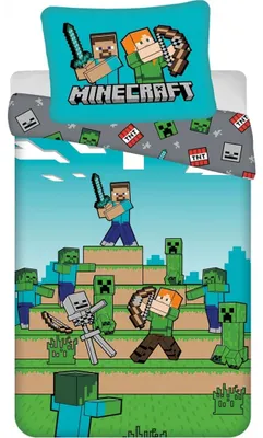 Imagen del producto de Manta de Minecraft, diseño "We Got This", tamaño 140x200 cm, y funda de cojín de 70x90 cm