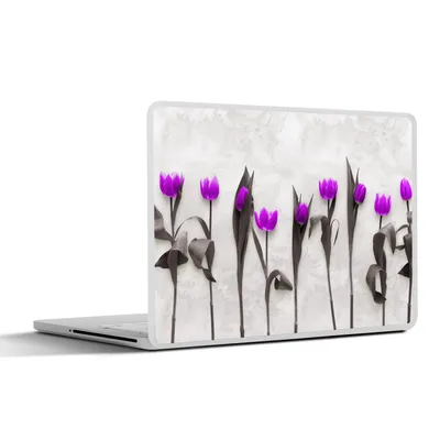 Produktbild von MuchoWow® Laptop Aufkleber Sticker Cover Blumen - Tulpen - Lila 30x21 cm - Sticker für Laptop - Selbstklebend