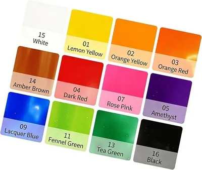 Imagen del producto de Juego de 12 colores de pintura cerámica brillante para vidrio y cerámica