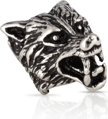 Produktbild von Wolf - 925 Sterling Silber Bartperle Germanisch Keltisch Wikinger Gothic 3563