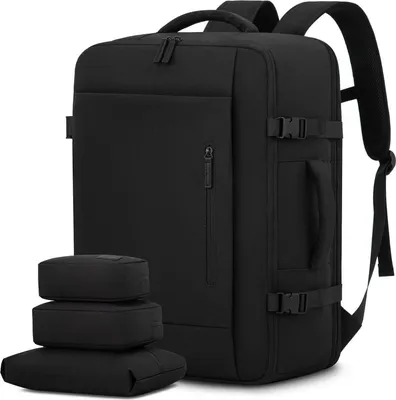 Image de Sac à dos de voyage 40L Hommes Femmes 17 pouces Laptop Noir