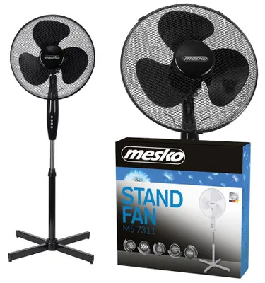 Produktbild von Mesko Home MS 7311, Haushalts-Lamellenlüfter, Weiß, Flur, 40 cm, 90°, Tasten