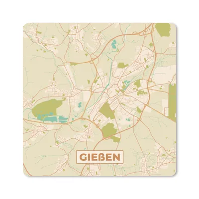Produktbild von MuchoWow® Mauspad Mousepad Karte - Gieben - Karte - Vintage - Stadtplan 30x30 cm - Mousepads - Maus Mat - Pad - Mausunterlage - Gaming