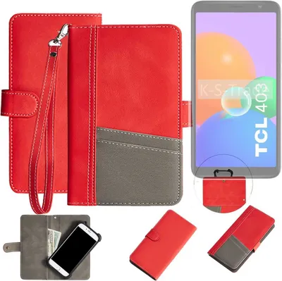 Produktbild von K-S-Trade Handy Schutzhülle für TCL 403 Hülle Portemonnee Brieftasche Klapphülle Kartenfächer Flip Wallet Case Etui