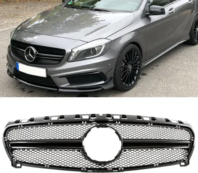 Produktbild von Sport Kühlergrill Schwarz Glanz passt für Mercedes A-Klasse W176 ab 13-15 nicht für AMG 45