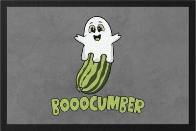 Produktbild von Booocumber Gurkenmotiv Fußmatte Geschenkidee Halloween Geist Gemüse