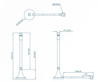 Produktbild von Teltonika 003R-00230 Netzwerk-Antenne 2 dBi RP-SMA (003R-00230)
