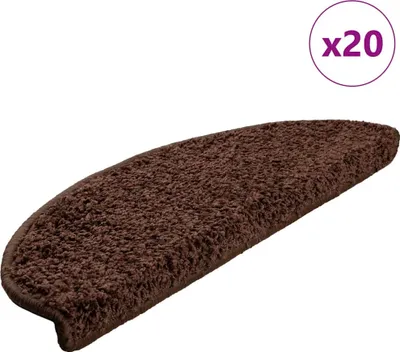 Immagine prodotto di Tappetini per scale 20 pz 65x21x4 cm Marrone Semicircolari Grandi