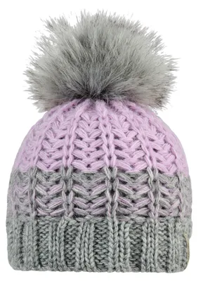 Productafbeelding van Gebreide muts van Sterntaler met kleurverloop, een kunstbont pompon en een voering van katoenfleece