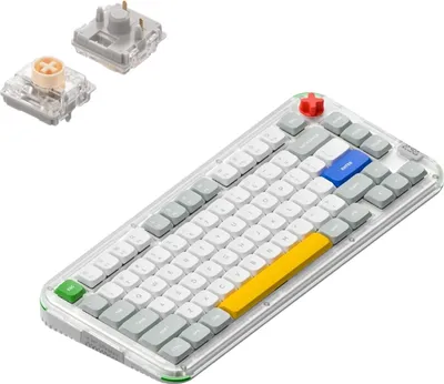 Immagine prodotto di Tastiera meccanica senza fili Nuphy Kick75 a basso profilo, layout 75% ANSI, 80 tasti, interruttore nano Blush