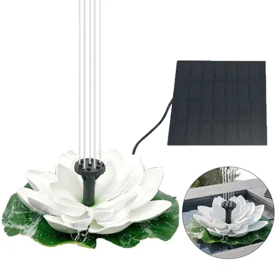 Produktbild von Solar Springbrunnen 1,5W für Vogelbad, schwimmende Pumpe mit 7 Düsen & Lotus Design, automatisch, ohne Strom, für Garten & Teich