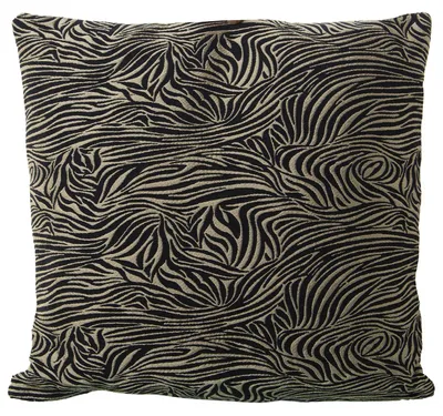 Jacquardkissen mit Zebra-Muster, 45 x 45 cm, Schwarz/Weiß
