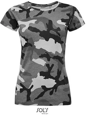 Produktbild von SOLs 01187 | Womens Camo / Tarn Damen T-Shirt - Farbe: Grey Camo - Größe: S