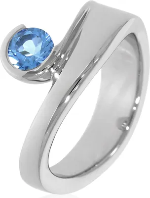 Produktbild von CBR11450, CBR11450, CBR11450 Ring mit 5 mm Blautopas ca. 0,54 ct. rhodiniert XEN