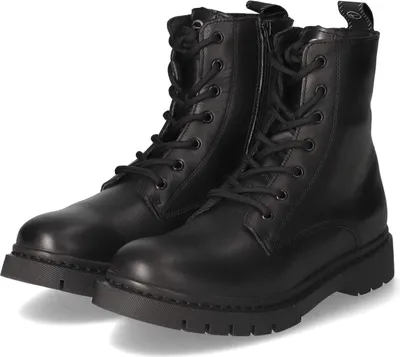 Produktbild von Tamaris Damen Schnürstiefeletten Schwarz Glattleder Größe: 36