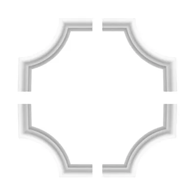 Produktbild von 1 Set Segmente Bögen, EPS Styropor Ecksegmente für Flachleisten Wand Decke Verzierung Umrandung Rahmen Stuckleiste Nachbildung Gestaltung (NE-19-01)