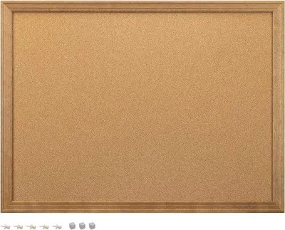 Produktbild von Famanu Magnetisches Korkboard 60 x 45 cm - Memoboard mit Holzrahmen