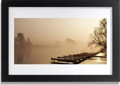 Produktbild von Bild 30x20 MDF-Rahmen Wandkunst Brücke Wasser-Nebel-Landschaft