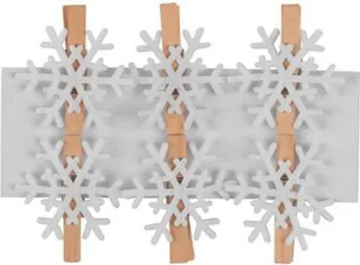 Produktbild von Dekoration WEIHNACHTEN WOODECO SCHNEEFLOCKE, weiß, 4 cm