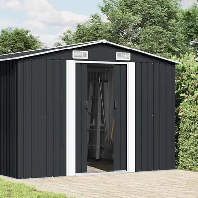 Image de vidaXL Abri de jardin 257x392x181 cm Métal anthracite