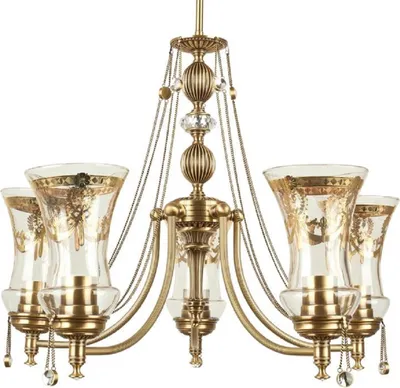 Immagine prodotto di Casa Padrino lampadario in cristallo barocco ottone con patina Ø 60 x H. 60 cm - Magnifico lampadario da salotto in stile barocco - Nobile & Magnifico