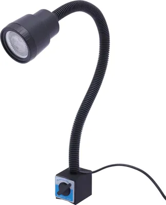 Zdjęcie produktu dla Lampa LED do maszyn – lampa robocza – 5 W – elastyczne ramię 360° – podstawa magnetyczna – 6500 K zimna biel – 500–600 lm – 110–220 V – czarna