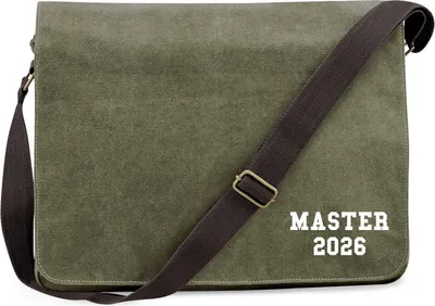 Produktbild von Huuraa Umhängetasche Master 2026 Abschluss 14 Liter Military Green Canvas Laptoptasche Geschenkidee