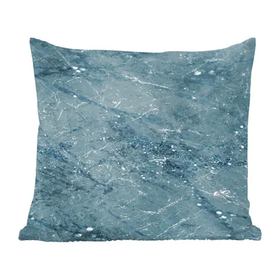 Produktbild von MuchoWow® Zierkissen Sofakissen Wohnzimmer Dekokissen 40x40 cm Marmor - Blau - Muster - Foto Kissen - Schlafzimmer Dekoration