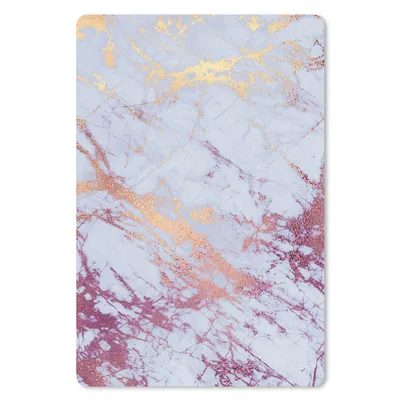 Produktbild von MuchoWow® Mauspad Mousepad Marmor - Blau - Gold - Lila 40x60 cm - Mousepads - Maus Mat - Pad - Mausunterlage - Schreibtisch Accesoire