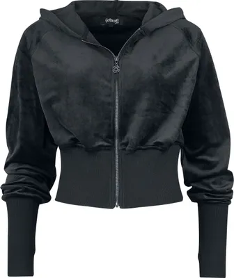 Produktbild von Gothicana by EMP Damen schwarze kurze Kapuzenjacke mit Pentagramm-Anhänger S
