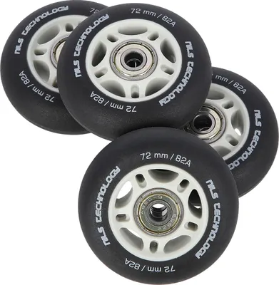 Image de NILS ExtremePolyuréthane72x24 82A roues mates avec roulements ABEC 9, noir, 4 pcs